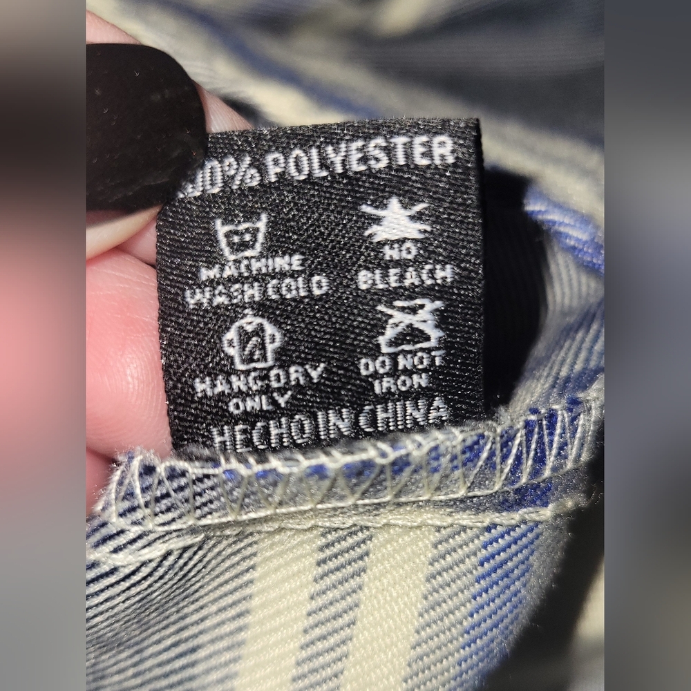 Dixxon Flannel Co Womens Brownells Six Gun Button-Up Shirt Blue/Cream Plaid Med - Picture 8 of 10